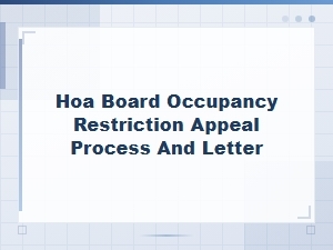 Hoa Occupancy Restriction Appeal Letter Template