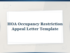 Hoa Occupancy Restriction Appeal Letter Template